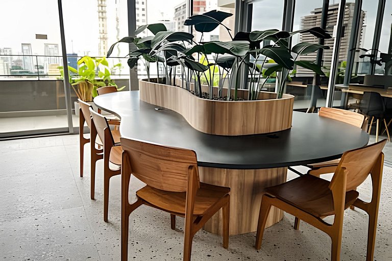 Studio Charmoso com Piscina Rooftop