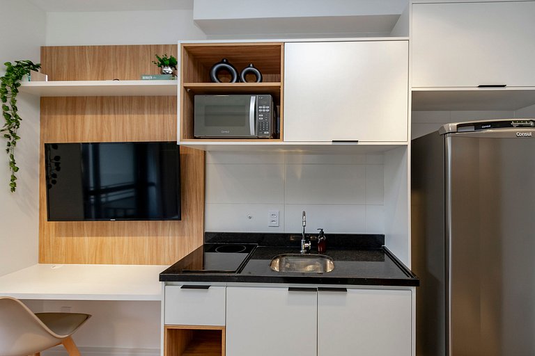 Studio Charmoso com Piscina Rooftop