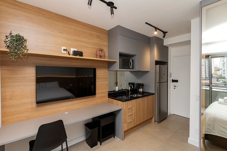 Studio Charmoso com Piscina Rooftop