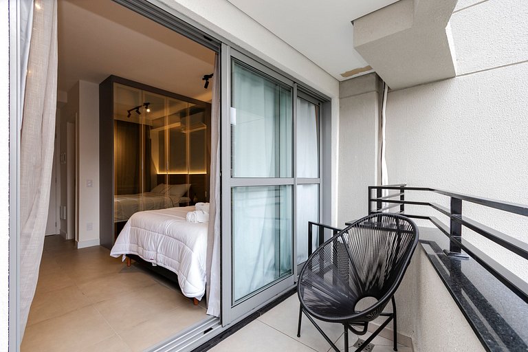 Studio Charmoso com Piscina Rooftop