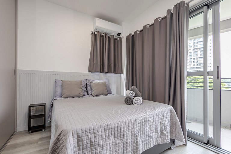 Conforto | Studio com Piscina Rooftop e Sauna