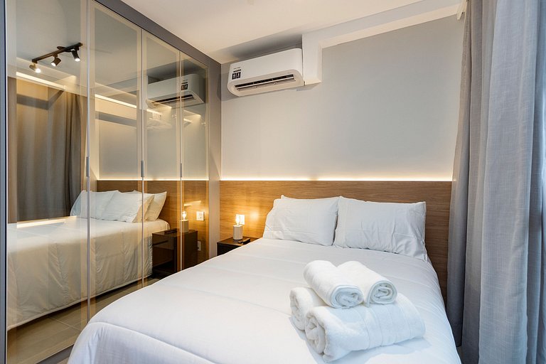 Studio Charmoso com Piscina Rooftop