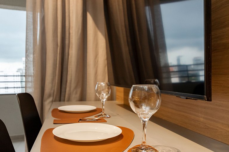 Studio Charmoso com Piscina Rooftop