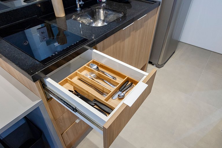 Studio Charmoso com Piscina Rooftop