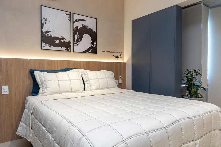 Studio Charmoso com Piscina Rooftop