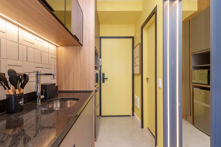 Studio Charmoso com Piscina Rooftop