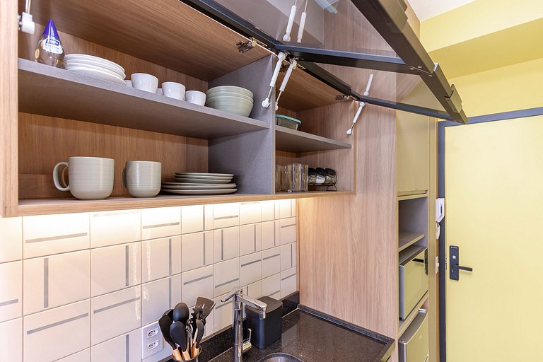 Studio Charmoso com Piscina Rooftop