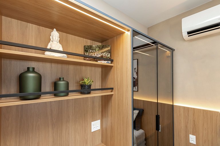 Studio Charmoso com Piscina Rooftop