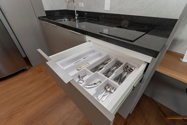 Studio Charmoso com Piscina Rooftop