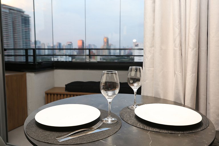 Studio Charmoso com Piscina Rooftop