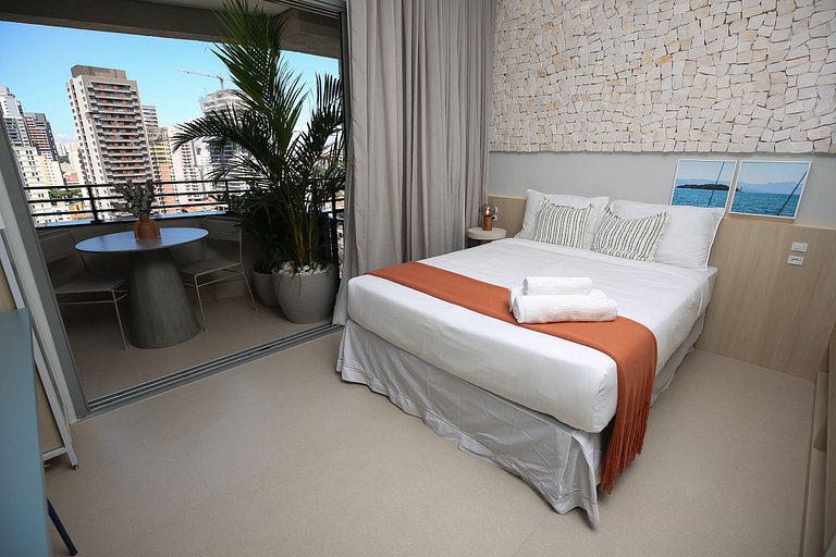 Studio Charmoso com Piscina Rooftop