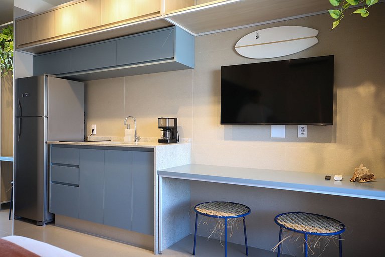 Studio Charmoso com Piscina Rooftop