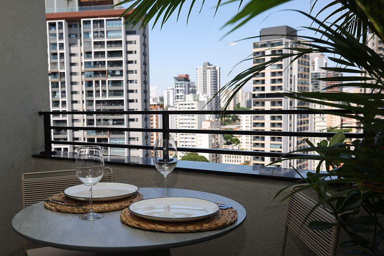 Studio Charmoso com Piscina Rooftop