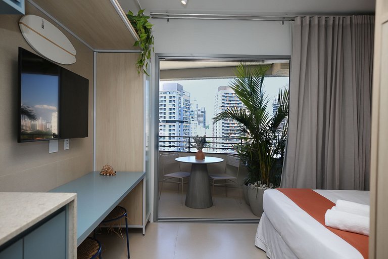 Studio Charmoso com Piscina Rooftop
