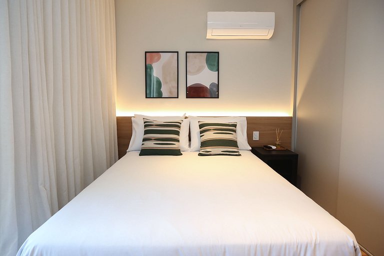 Studio Charmoso com Piscina Rooftop