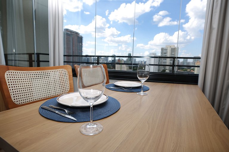 Studio Charmoso com Piscina Rooftop