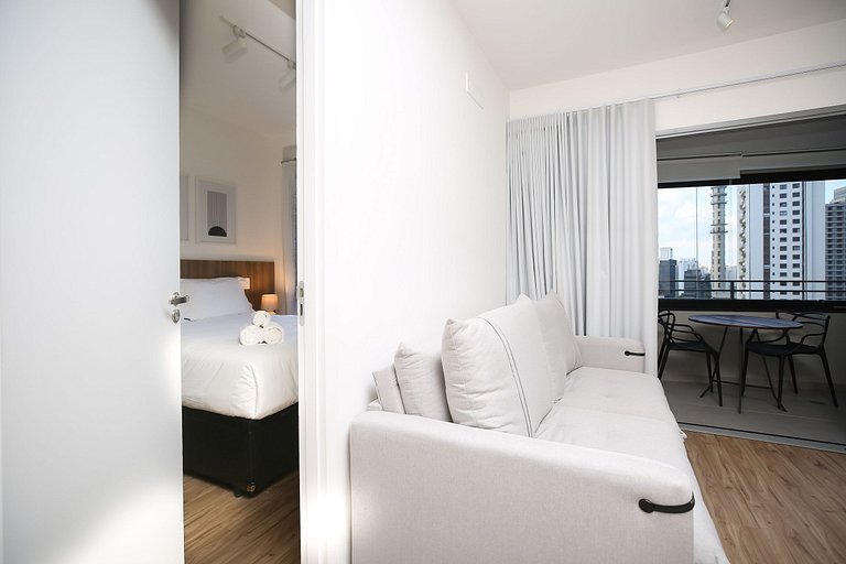 Studio Charmoso com Piscina Rooftop