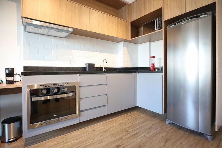 Studio Charmoso com Piscina Rooftop