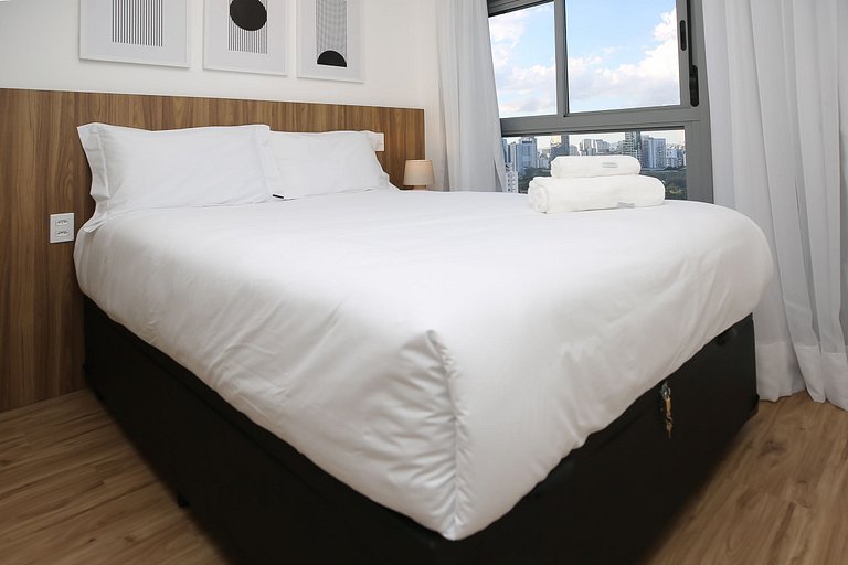 Studio Charmoso com Piscina Rooftop