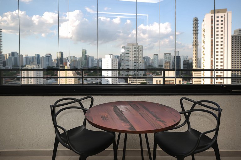 Studio Charmoso com Piscina Rooftop