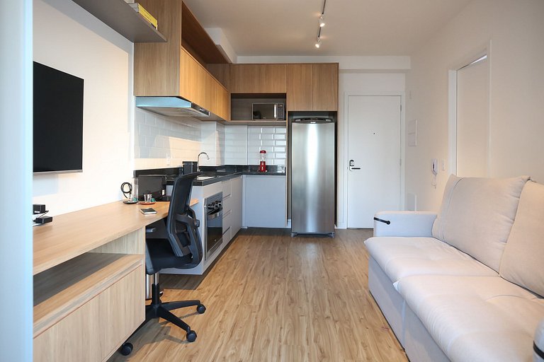 Studio Charmoso com Piscina Rooftop