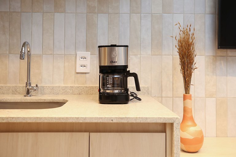 Studio Charmoso com Piscina Rooftop