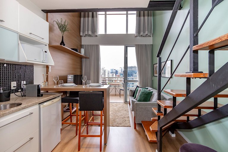 Belo Loft 21º andar c/ Garagem | ao lado do WTC