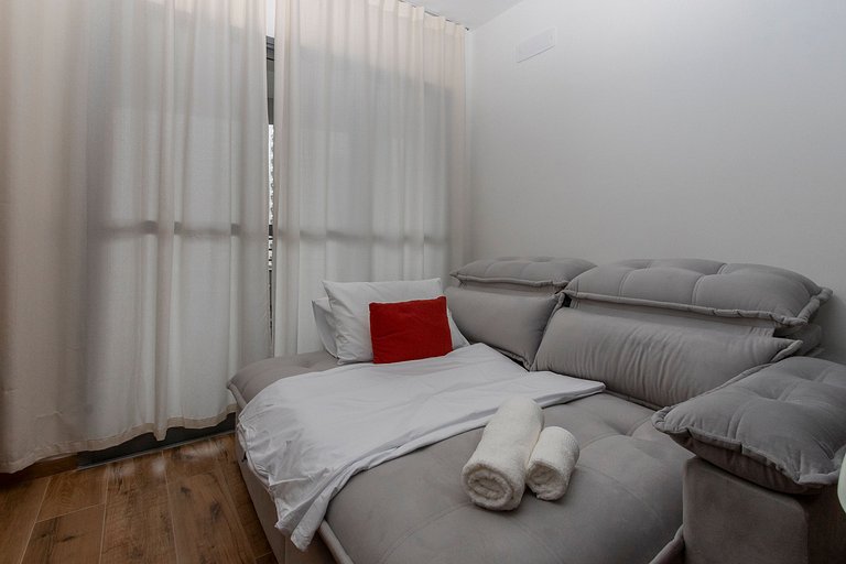 Studio Charmoso com Piscina Rooftop