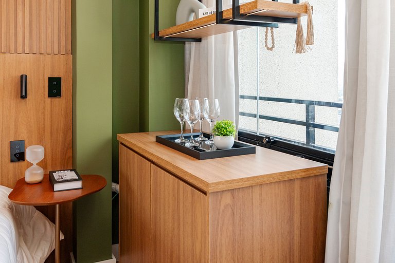 Studio Charmoso com Piscina Rooftop