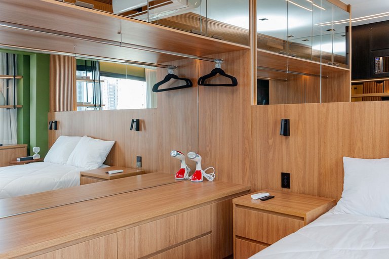 Studio Charmoso com Piscina Rooftop