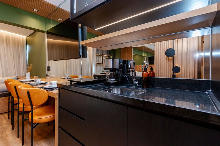 Studio Charmoso com Piscina Rooftop