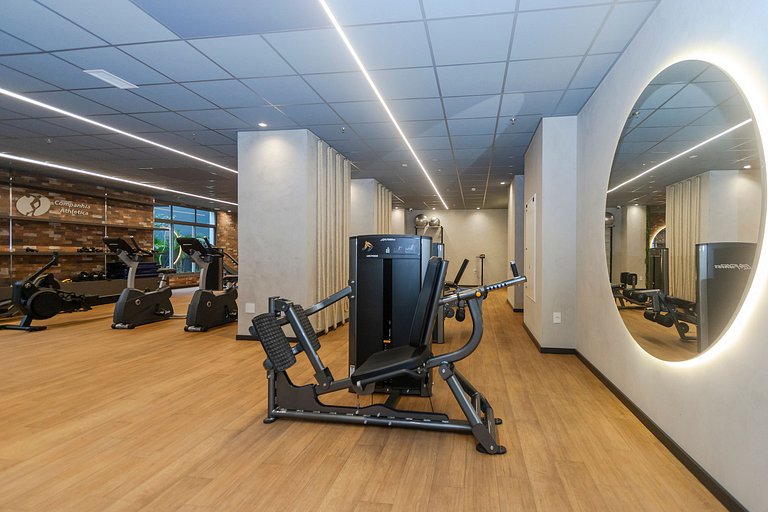 Belo Studio c/ Rooftop, Sauna e Academia