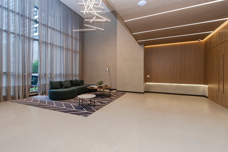Belo Studio c/ Rooftop, Sauna e Academia
