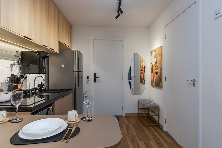 Charmoso Studio c/ Rooftop, Sauna e Academia