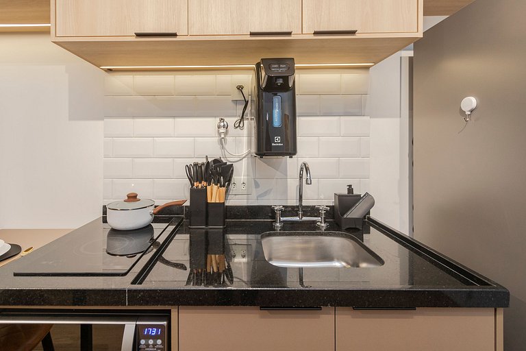 Charmoso Studio c/ Rooftop, Sauna e Academia