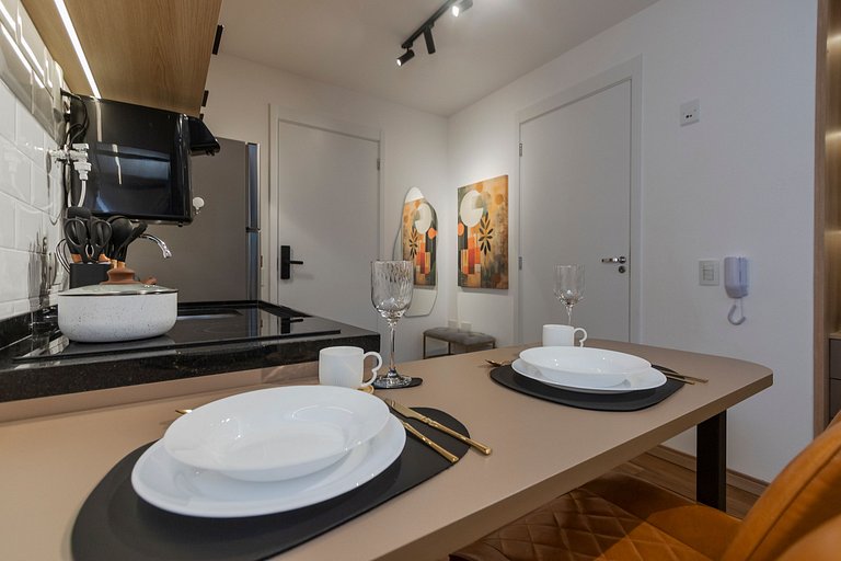 Charmoso Studio c/ Rooftop, Sauna e Academia