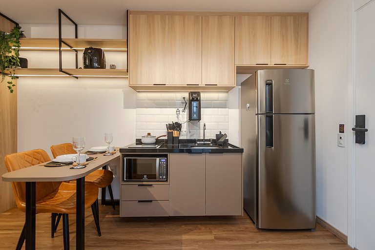 Charmoso Studio c/ Rooftop, Sauna e Academia