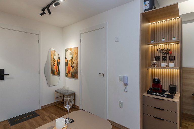 Charmoso Studio c/ Rooftop, Sauna e Academia