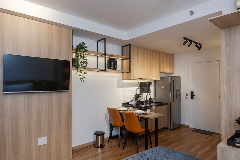 Charmoso Studio c/ Rooftop, Sauna e Academia