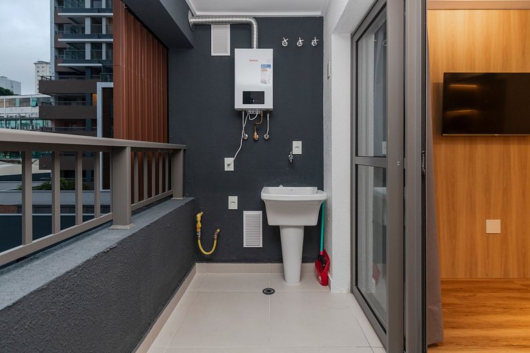 Charmoso Studio c/ Rooftop, Sauna e Academia