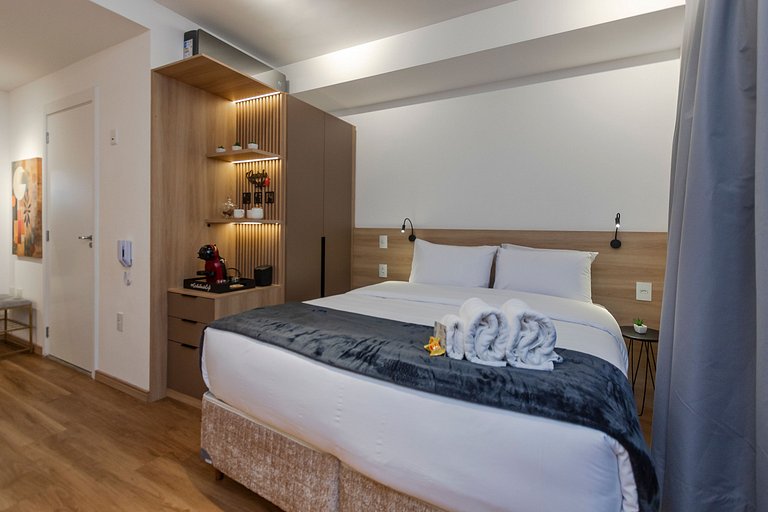 Charmoso Studio c/ Rooftop, Sauna e Academia