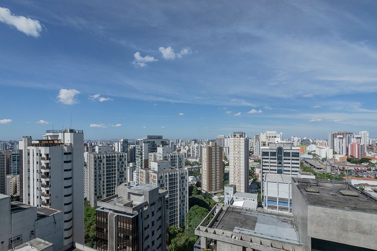 Belo Studio c/ Piscina Rooftop | Ibira e Paulista
