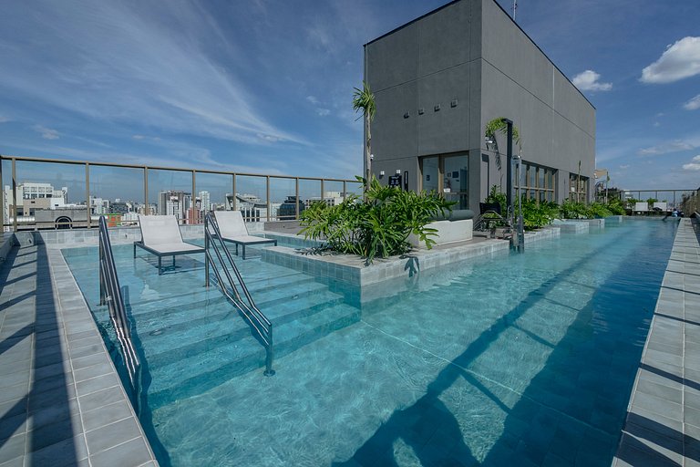Belo Studio c/ Piscina Rooftop | Ibira e Paulista