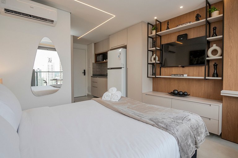 Studio Moderno | Rooftop, Academia e Sauna
