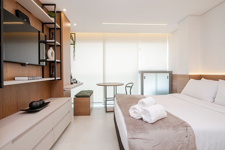 Studio Moderno | Rooftop, Academia e Sauna