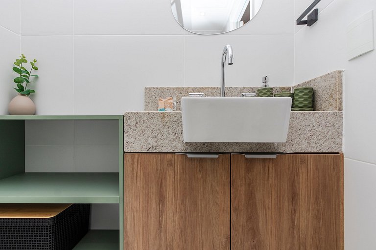 Belo Studio c/ Rooftop, Sauna e Academia