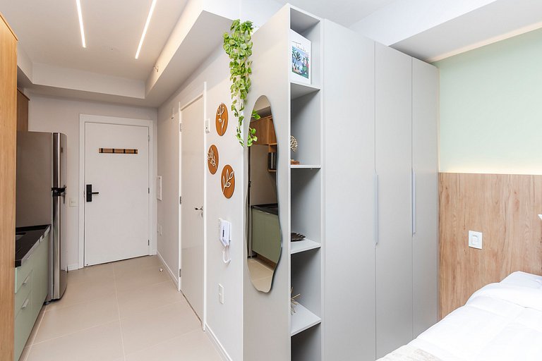 Belo Studio c/ Rooftop, Sauna e Academia