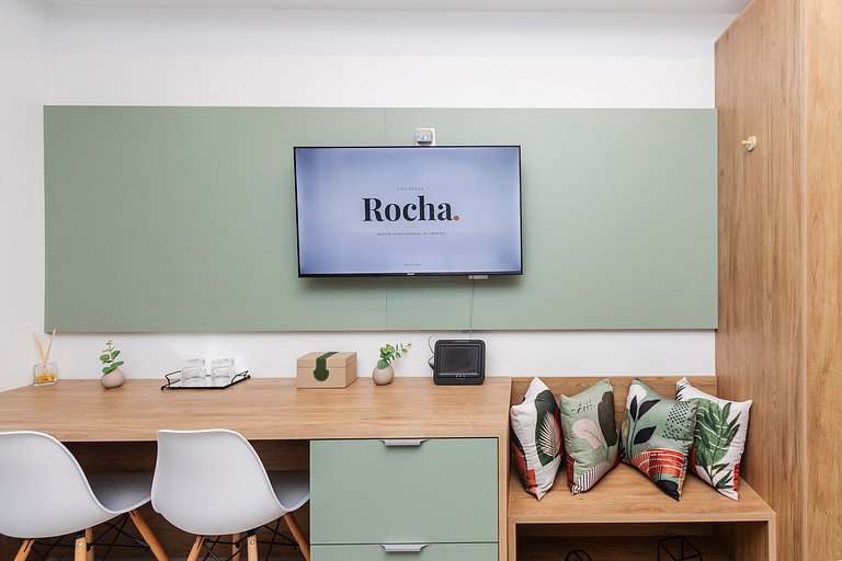Belo Studio c/ Rooftop, Sauna e Academia
