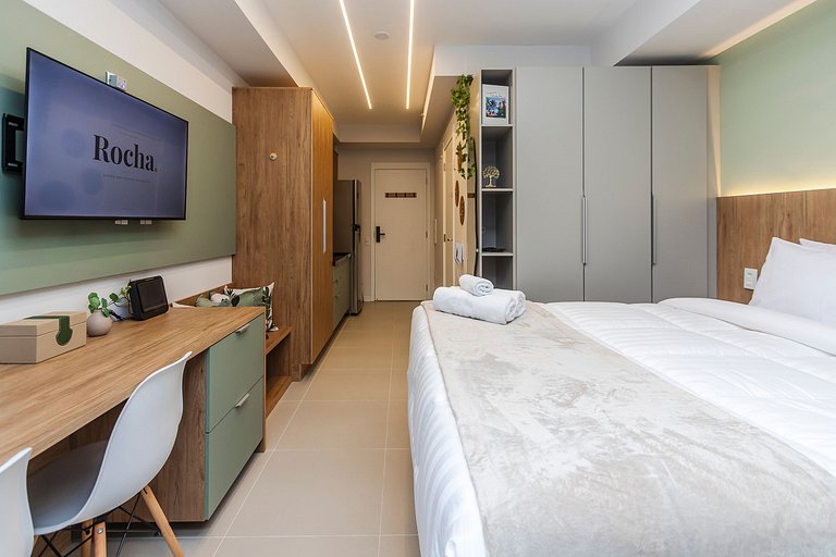 Belo Studio c/ Rooftop, Sauna e Academia