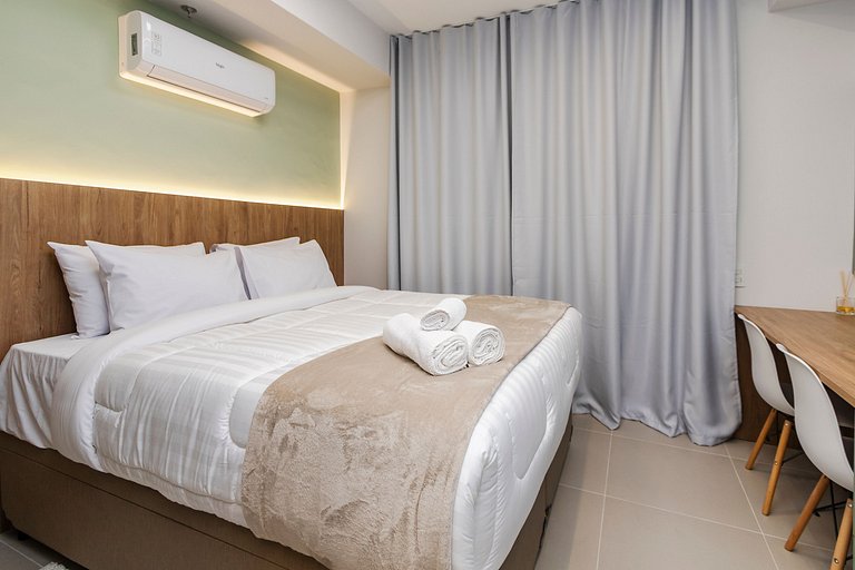 Belo Studio c/ Rooftop, Sauna e Academia